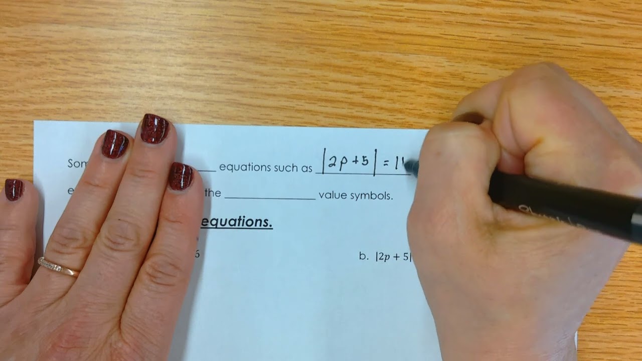 A1A Unit #8 Absolute Value Equations and Inequalities