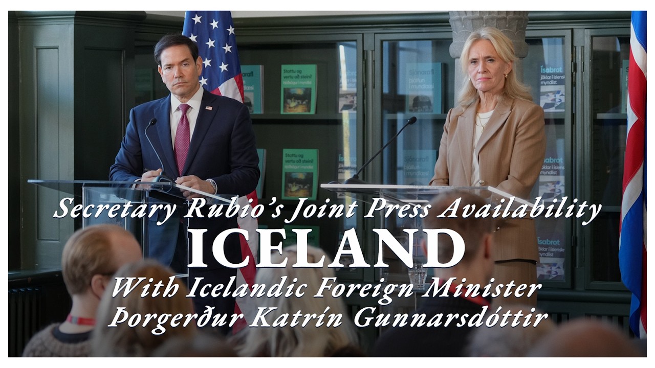 Wsp&oacute;lna dostępność sekretarza Rubio dla prasy z minister spraw zagranicznych Islandii Gunnarsd&oacute;ttir