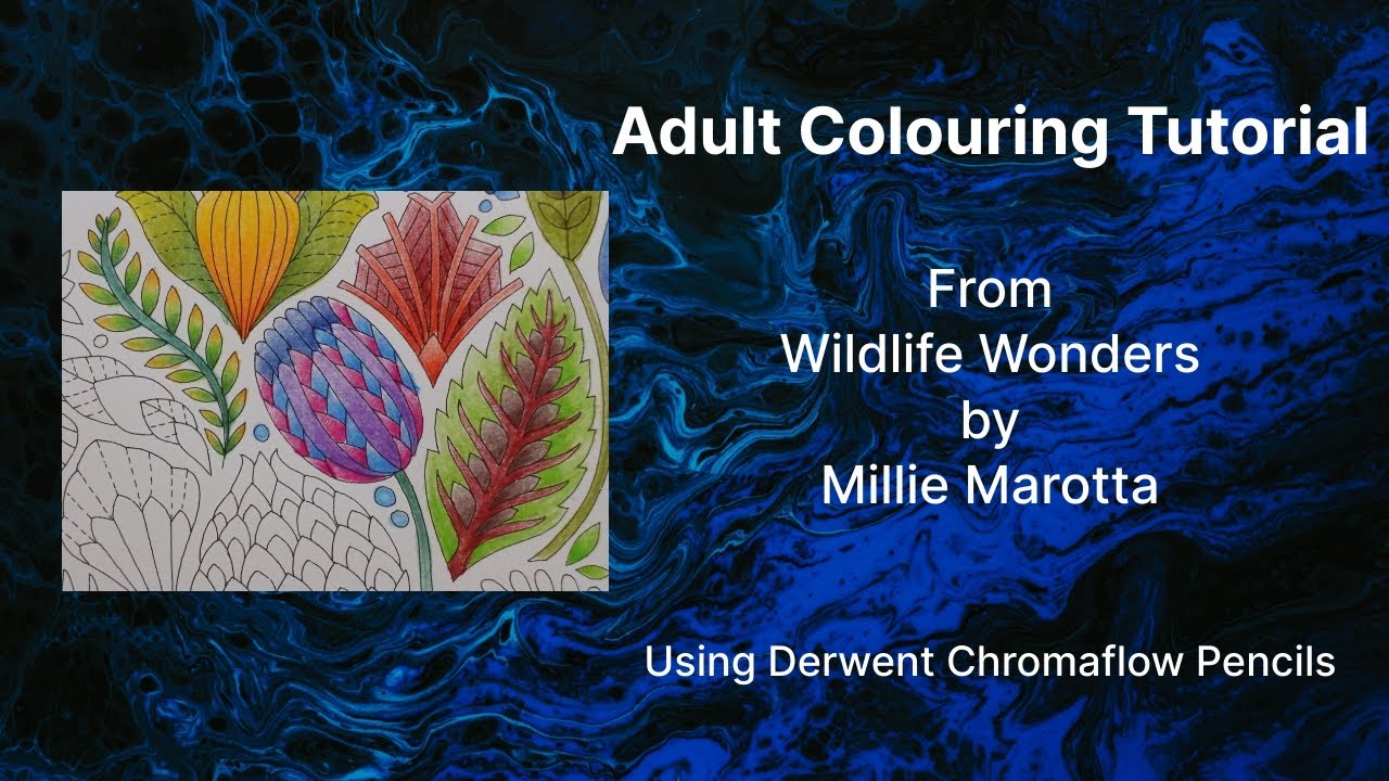 Adult Colouring Tutorial Plants and Leaves - from Wildlife Wonders by Millie Marotta
