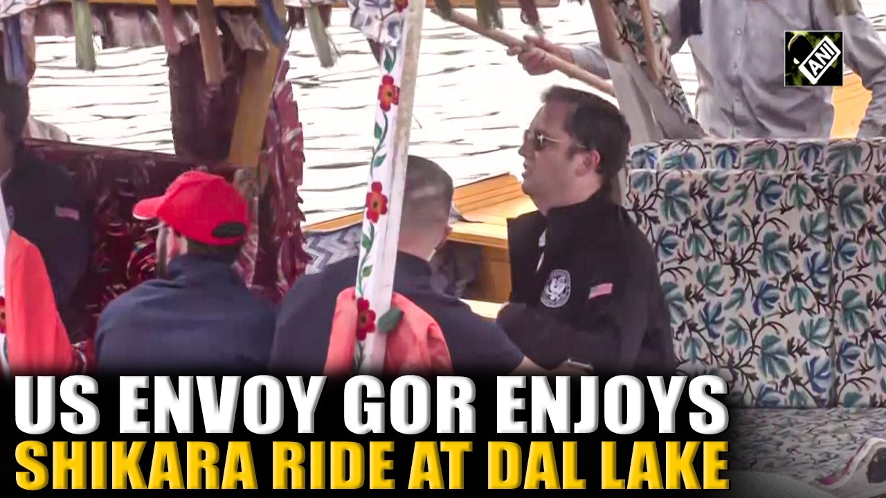 J&K: US Ambassador to India, Sergio Gor enjoys a Shikara Ride at Dal Lake in Srinagar