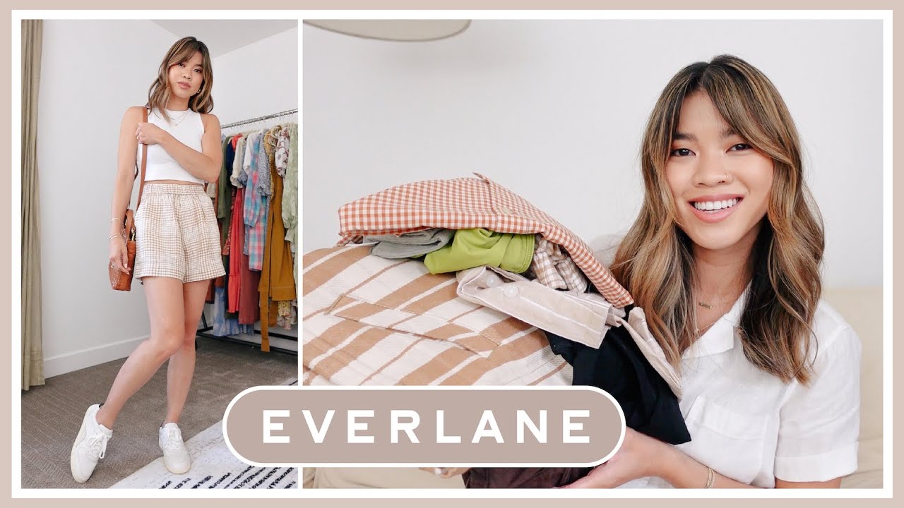 EVERLANE TRY ON HAUL - What I bought during the sale! Summer tops, swimsuits, shorts, jeans & more