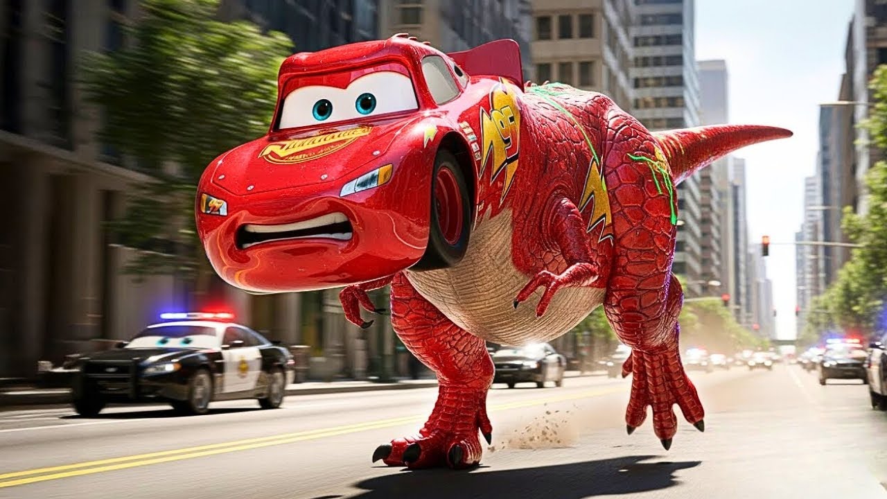 Hulk & Batman vs T-Rex McQueen: Can They Stop the Monster? | McQueen Transformation