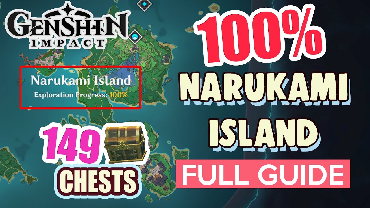 How to: Narukami Island 100% FULL Exploration ⭐  ALL CHESTS GUIDE 【 Genshin Impact 】