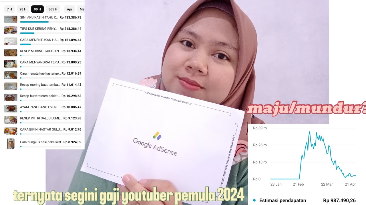 GAJI YOUTUBER PEMULA 2024 HASIL SATU BULAN NGONTEN | CUMAN MODAL HP AJA !
