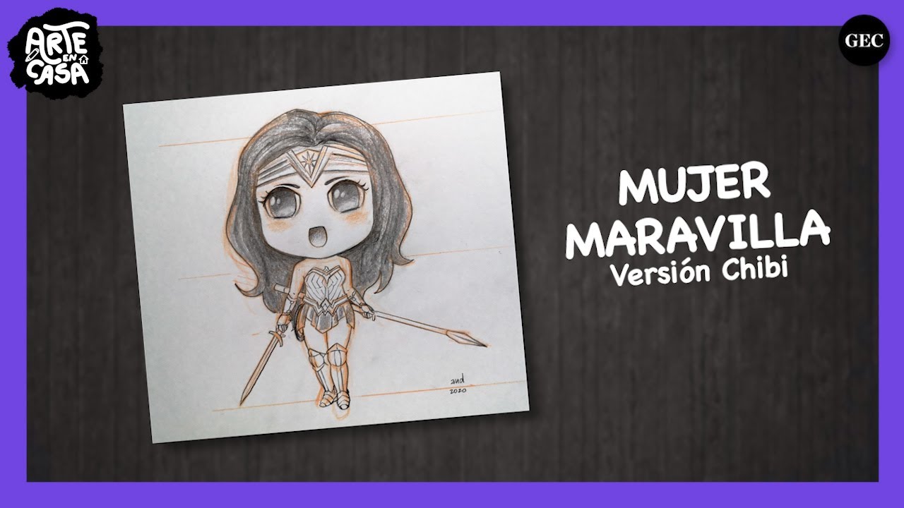 ARTE EN CASA: Aprende a dibujar a la Mujer Maravilla en versión chibi.