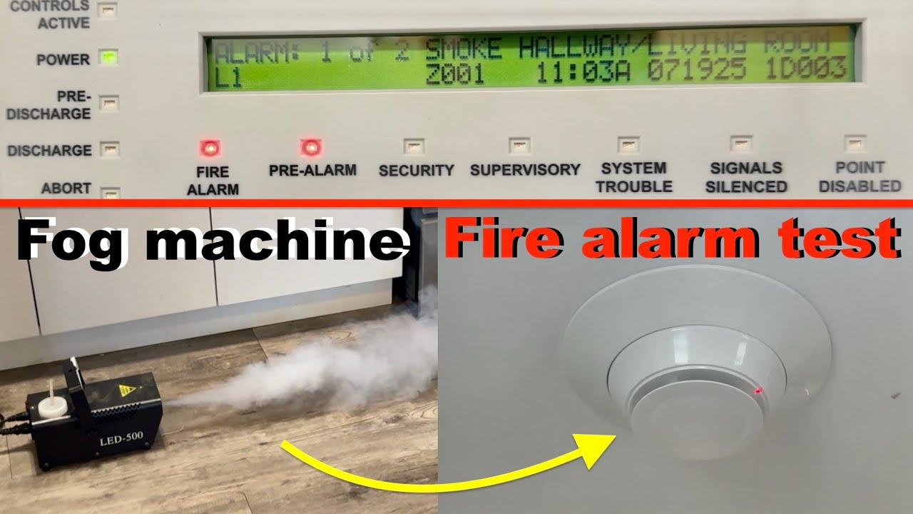 Setting Off Fire Alarm System With Fog Machine - Testing Smoke Detection