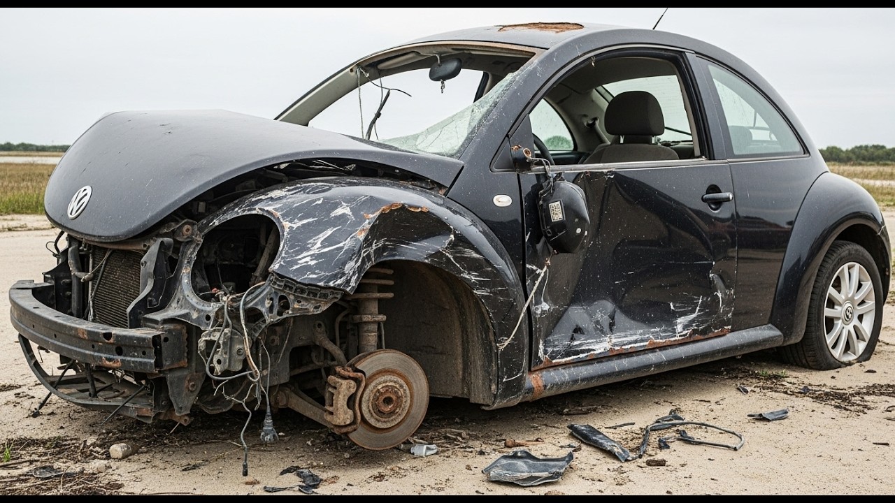 Restoring a 2007 Volkswagen New Beetle | Full Rebuild Transformation From Wreck to Classic Beauty