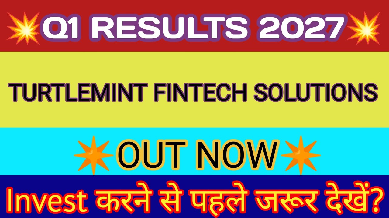 Turtlemint Q1 Results 2026 🔴Turtlemint Results🔴Turtlemint Share Latest News🔴Turtlemint Fintech Share