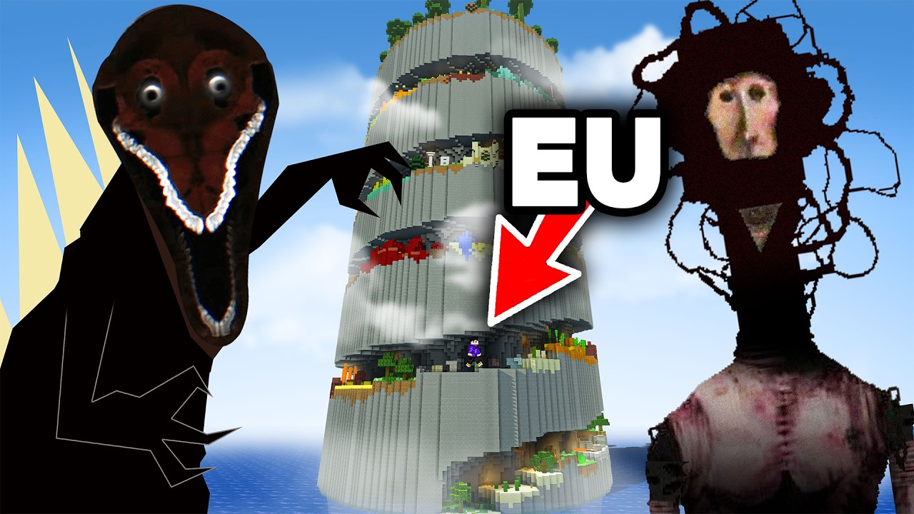 EU INSTALEI 199 MODS DE TERROR NESSE MAPA DE PARKOUR EM ESPIRAL... (e zerei)