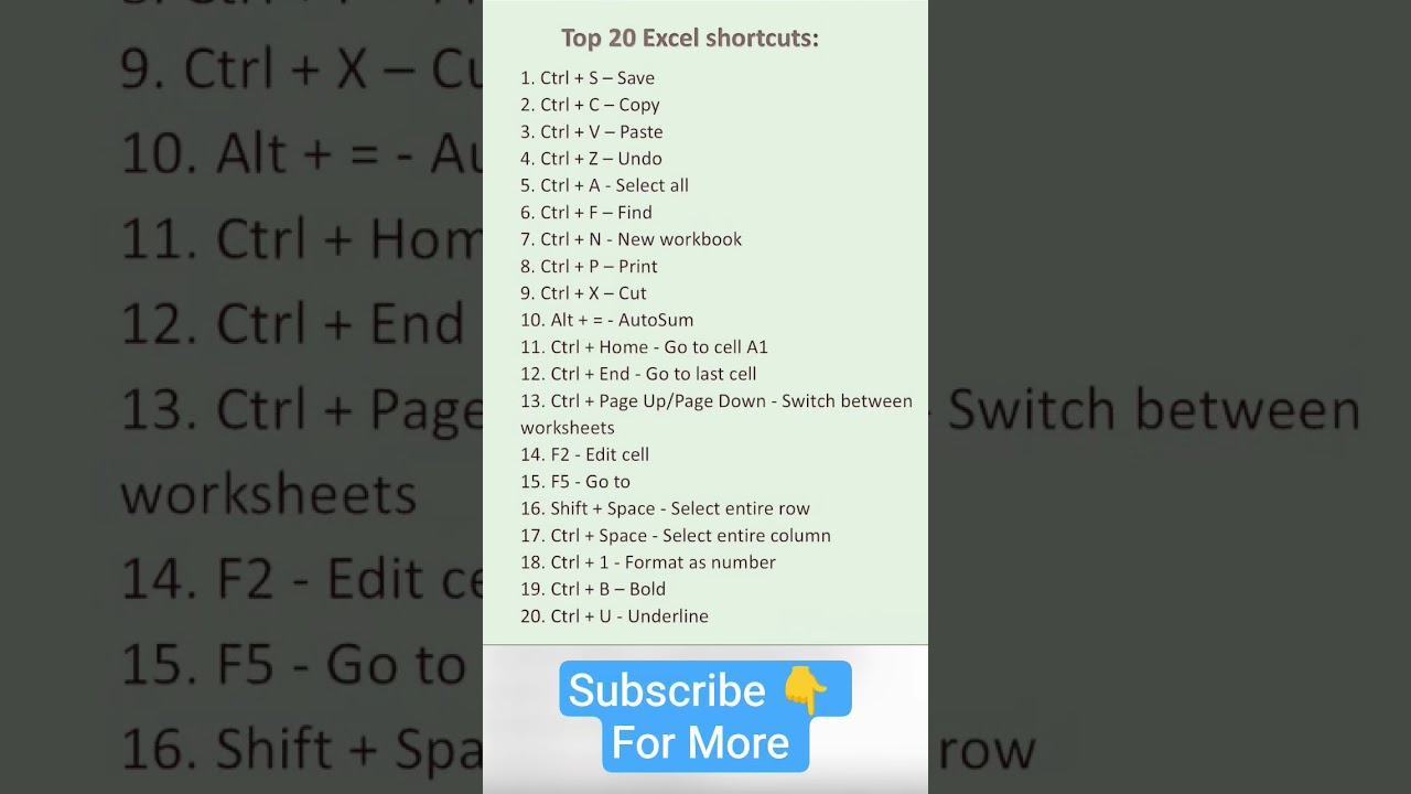 Daily use shortcut key 