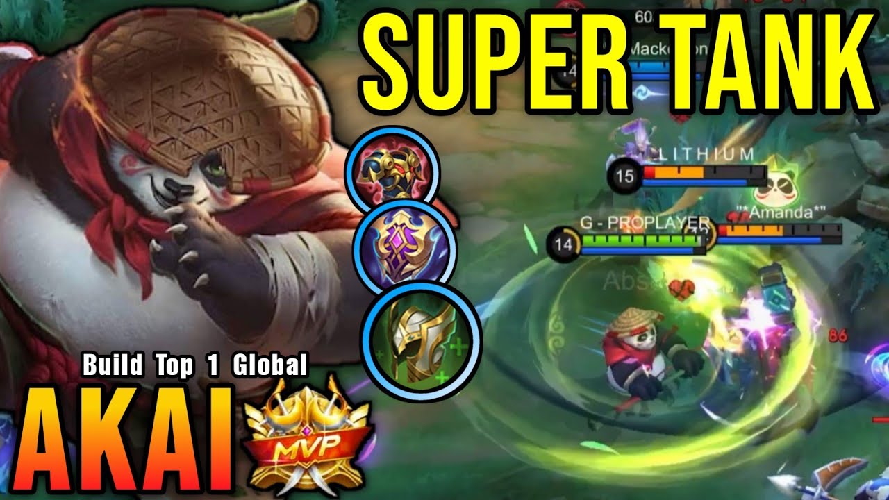 100% ANNOYING!! Super Tank Akai MVP Plays!! - Build Top 1 Global Akai ~ MLBB