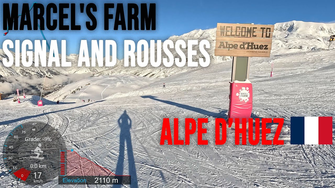 [4K] Skiing Alpe d'Huez, Marcel's Farm - Signal and Rousses (Red), France, GoPro HERO11