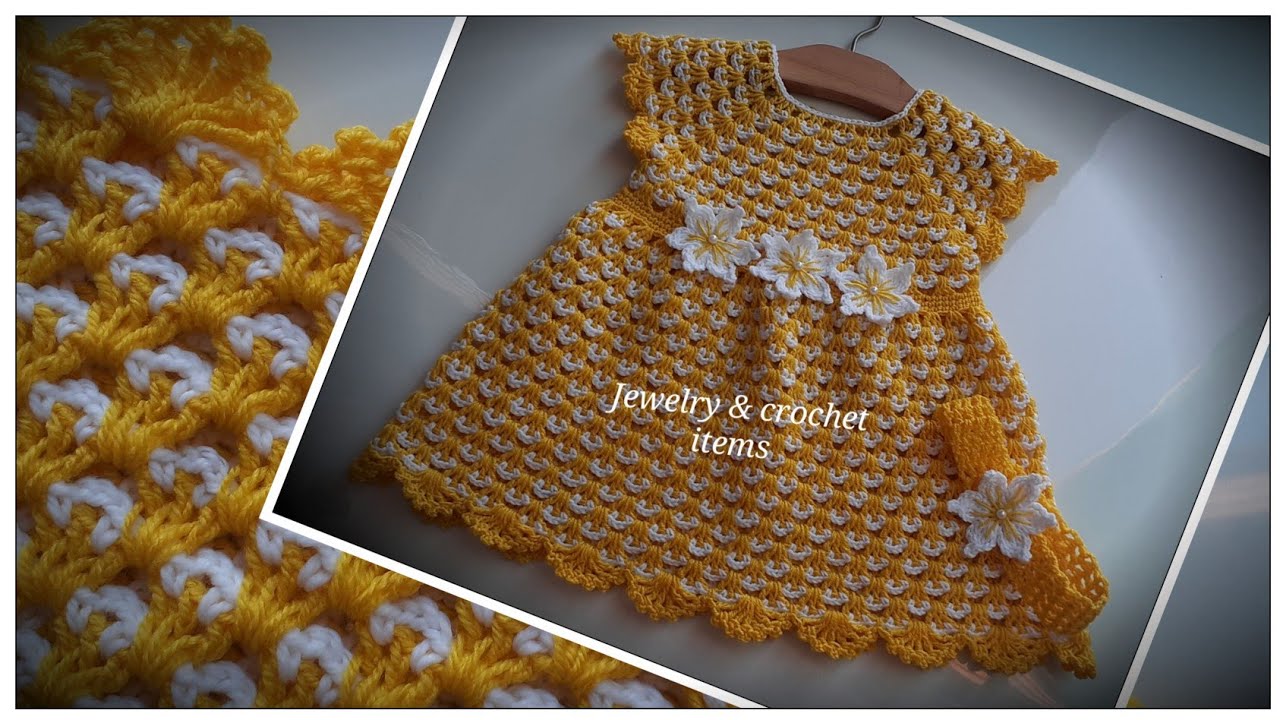Lacy Crochet  Baby Dress Pattern(part 1)