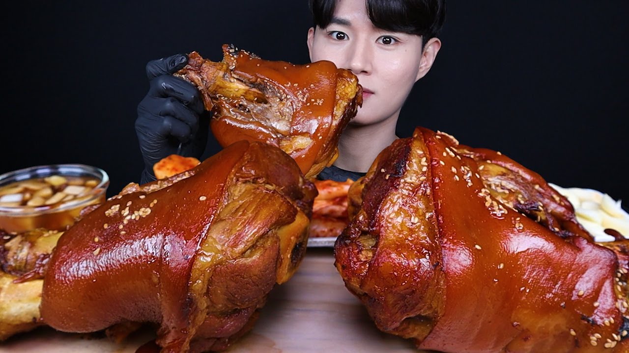 통족발 !! 족발과 김치 먹방ASMR MUKBANG JOKBAL & PORK FEET & KIMCHI 豚足 キムチ eating sounds