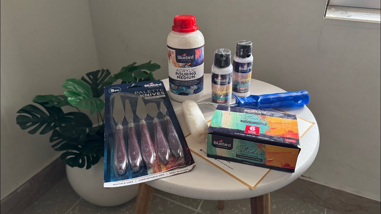Bluebird parcel unboxing and review #acrylicpaint #varnish #paletteknife #acrylicpouring