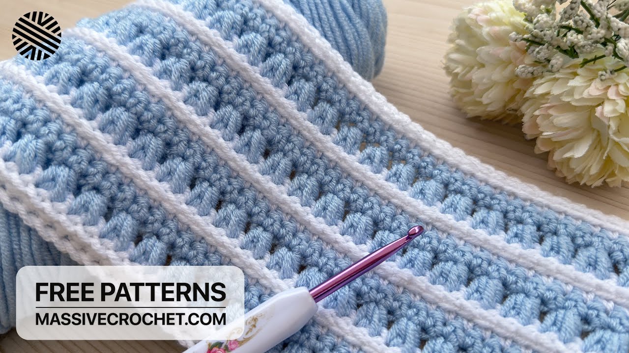 Very Easy Crochet Pattern for Beginners! 🩵 Splendid Crochet Stitch for Baby Blanket, Bag & Scarf