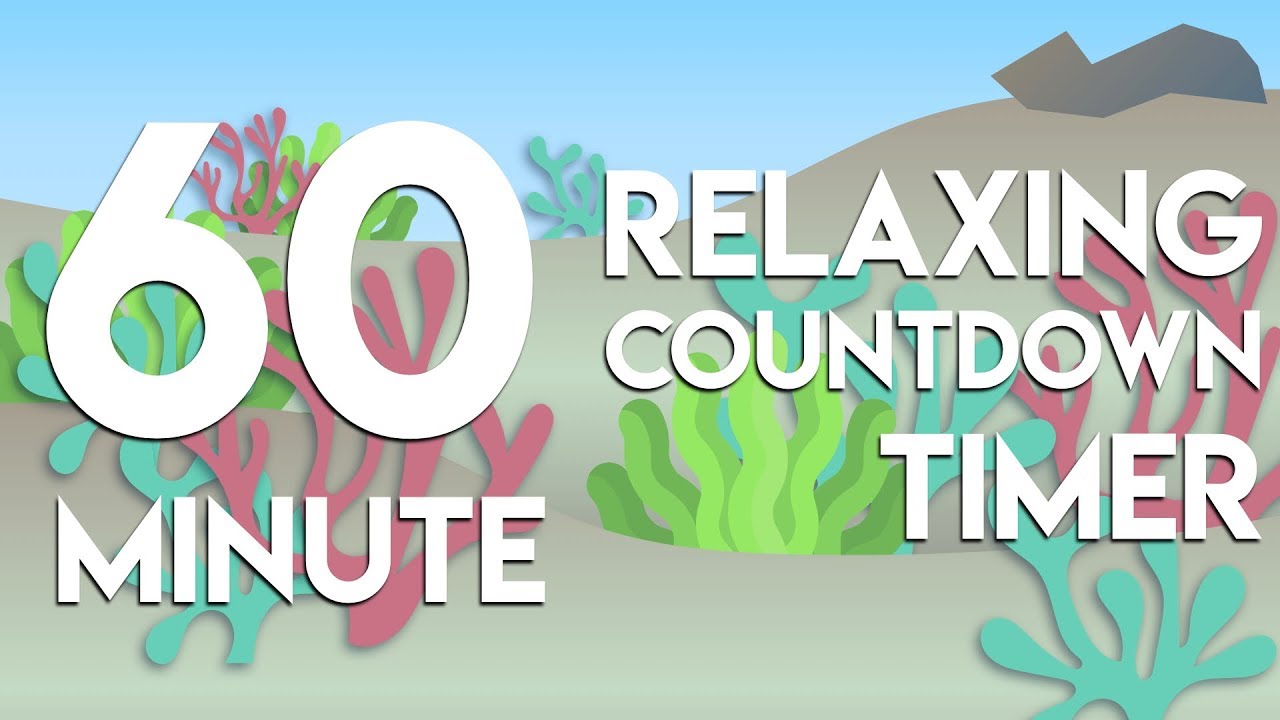 60 min relaxing underwater countdown timer with water sounds for study, classroom, meditation