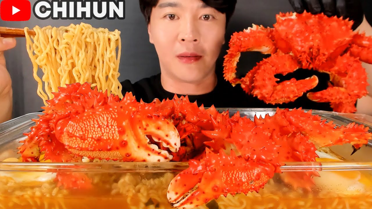 タラバかにラーメン シーフードと麺を食べる KING CRAB RAMEN MUKBANG SEAFOOD & NOODLES EATING SHOW