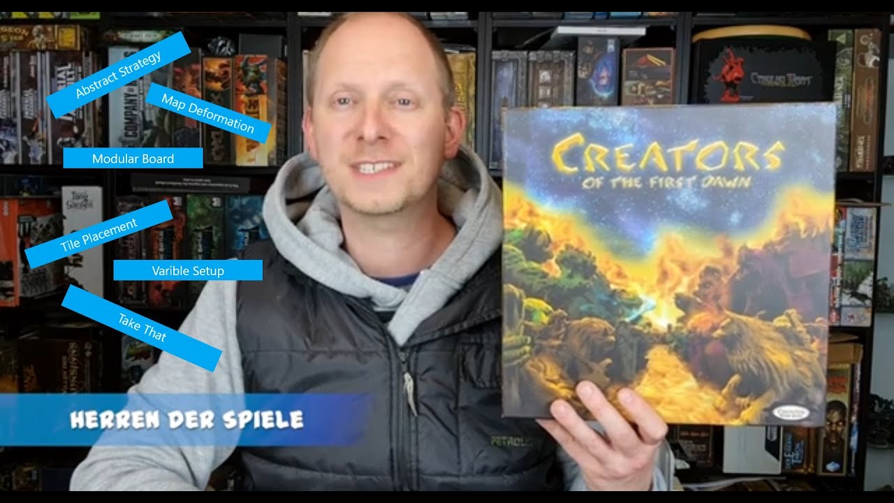Kickstarter Preview: Creators of the First Dawn - abstrakte Strategie mit modularem Spielbrett