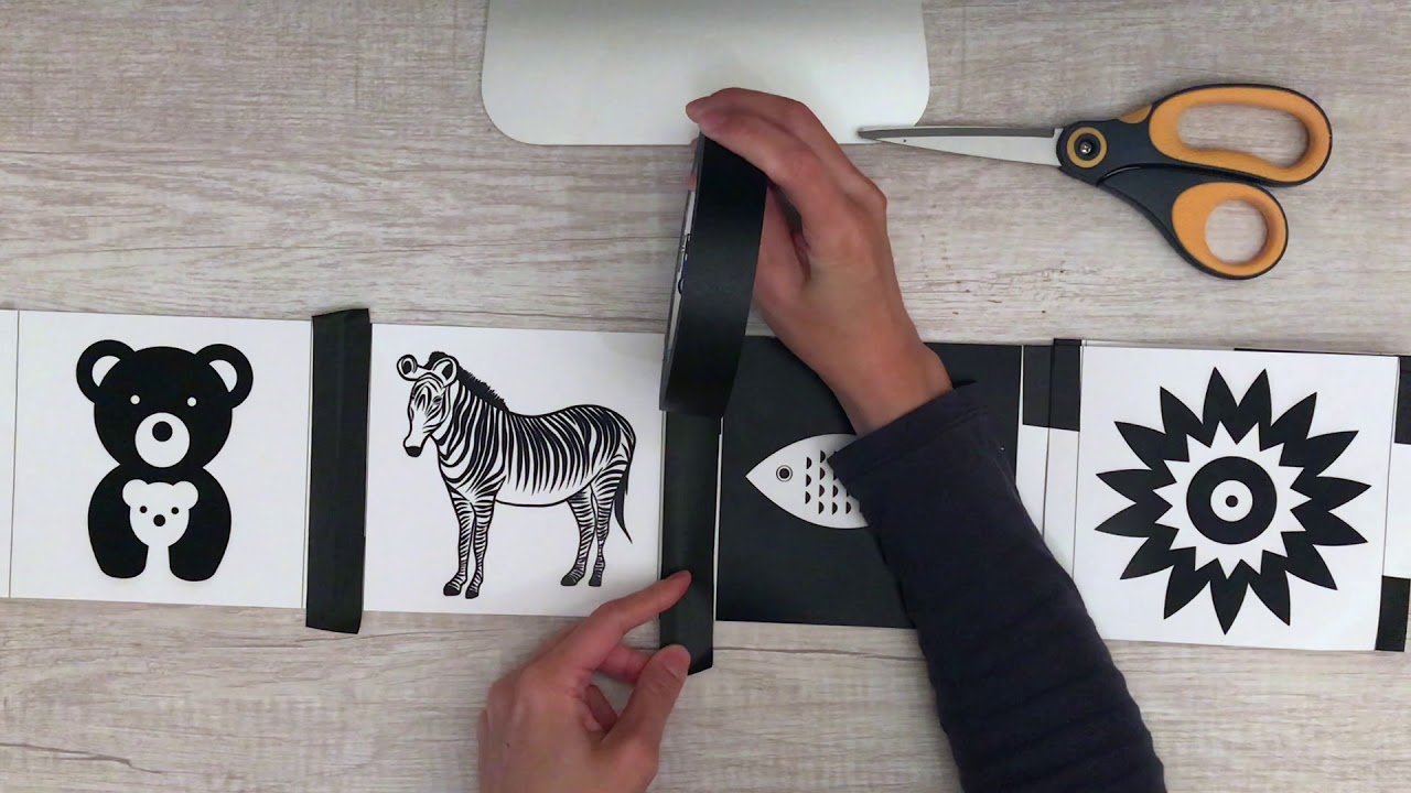 DIY Black and White Accordion Style Contrast Cards