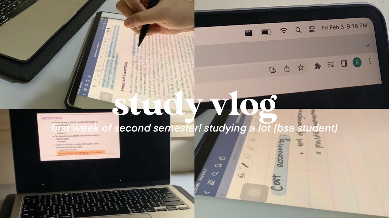 study vlog 📚 first week of second semester, studying a LOT, study with me as a bsa student (ph)