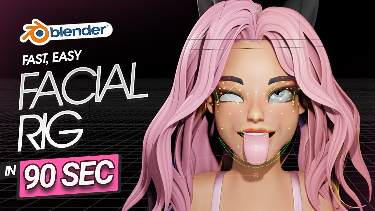 Easy Facial Rig in Blender in 90 sec - Quickie Tuts #08