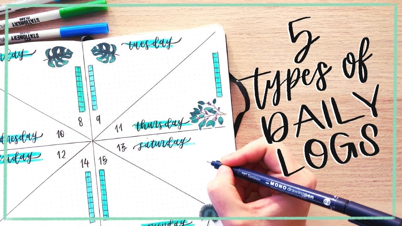 5 Types of Daily Logs || Bullet Journal Ideas