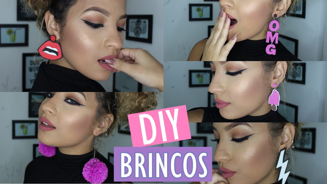 DIY BRINCOS DIVERTIDOS l BRINCOS DE POM POM - Funny earrings
