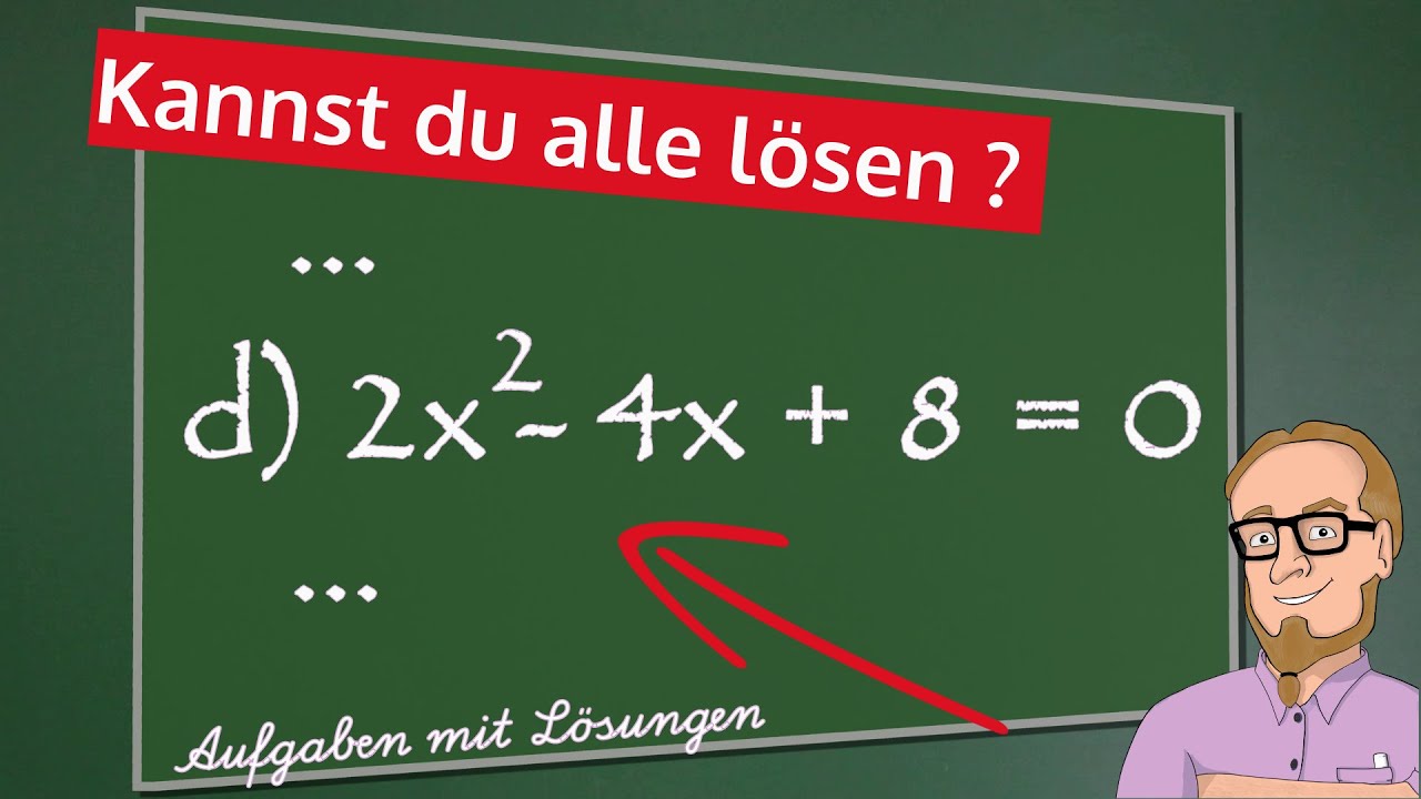 PQ Formel ohne Taschenrechner anwenden (Sechs quadratische Gleichungen)