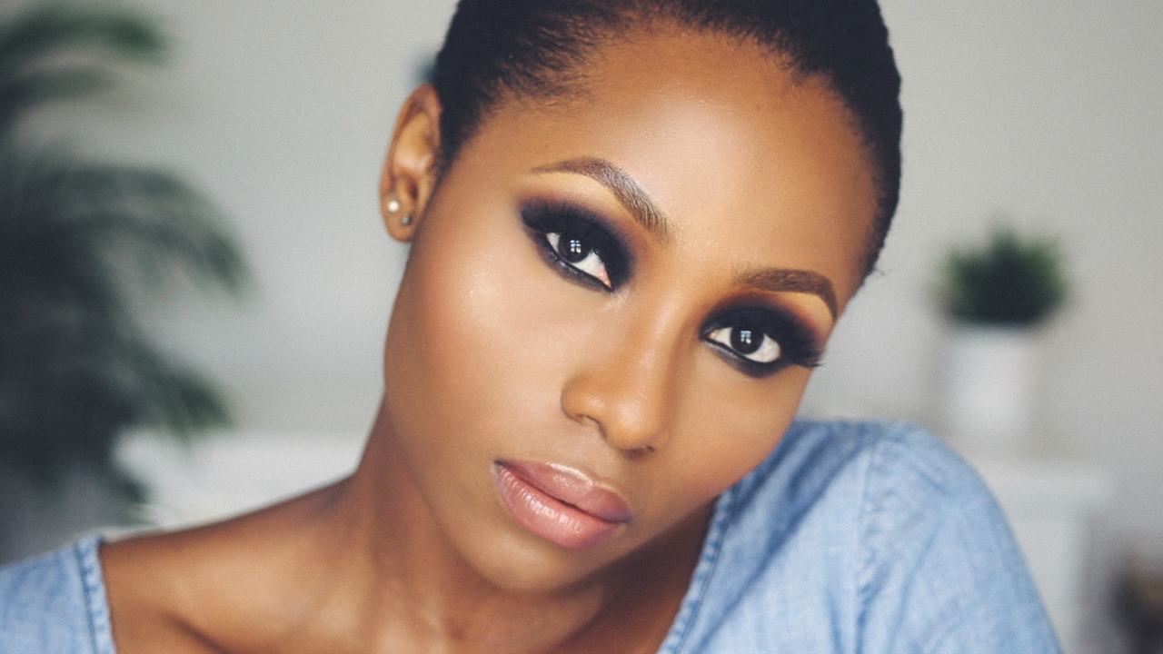 BLACK SMOKEY EYE MAKEUP TUTORIAL FOR BEGINNERS| DIMMA UMEH