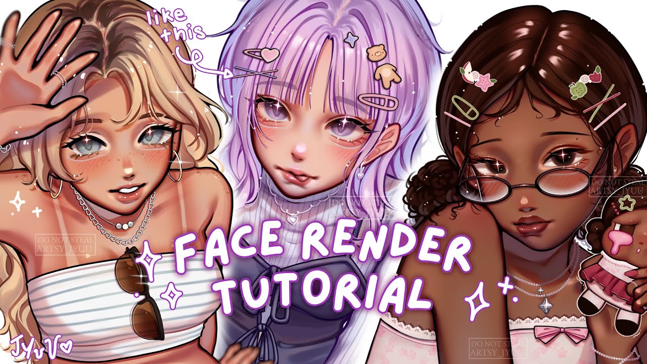 ⋆˚꩜｡ How to Render Faces in Digital Art | A Step-by-Step Tutorial in My Style