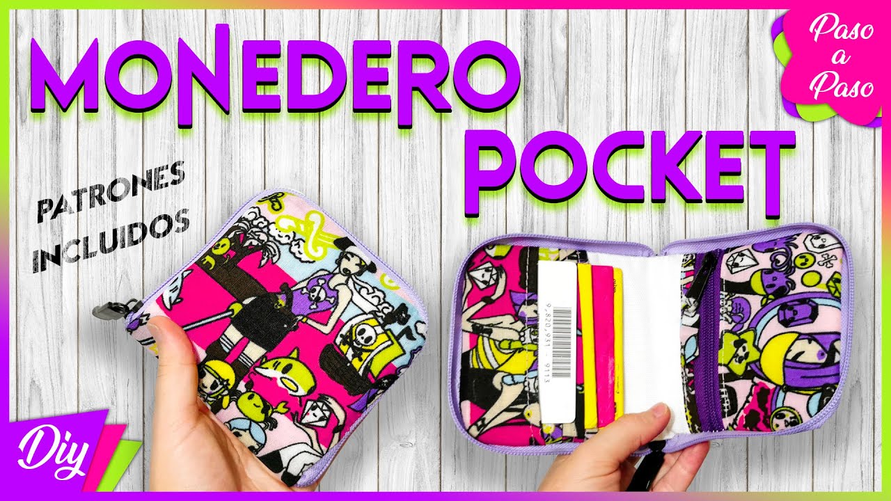 Como Hacer Monedero Pocket Super Facil | Moldes Incluidos