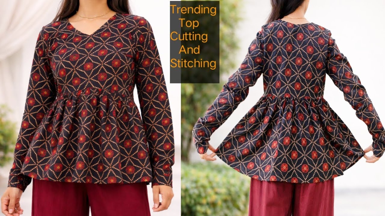 Trending Short Kurti Cutting And Stitching | Short Kurti Cutting And Stitching | Short Kurti Design 