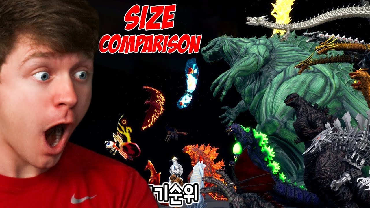 SIZE COMPARISON of GODZILLA MONSTERS! (Reaction)