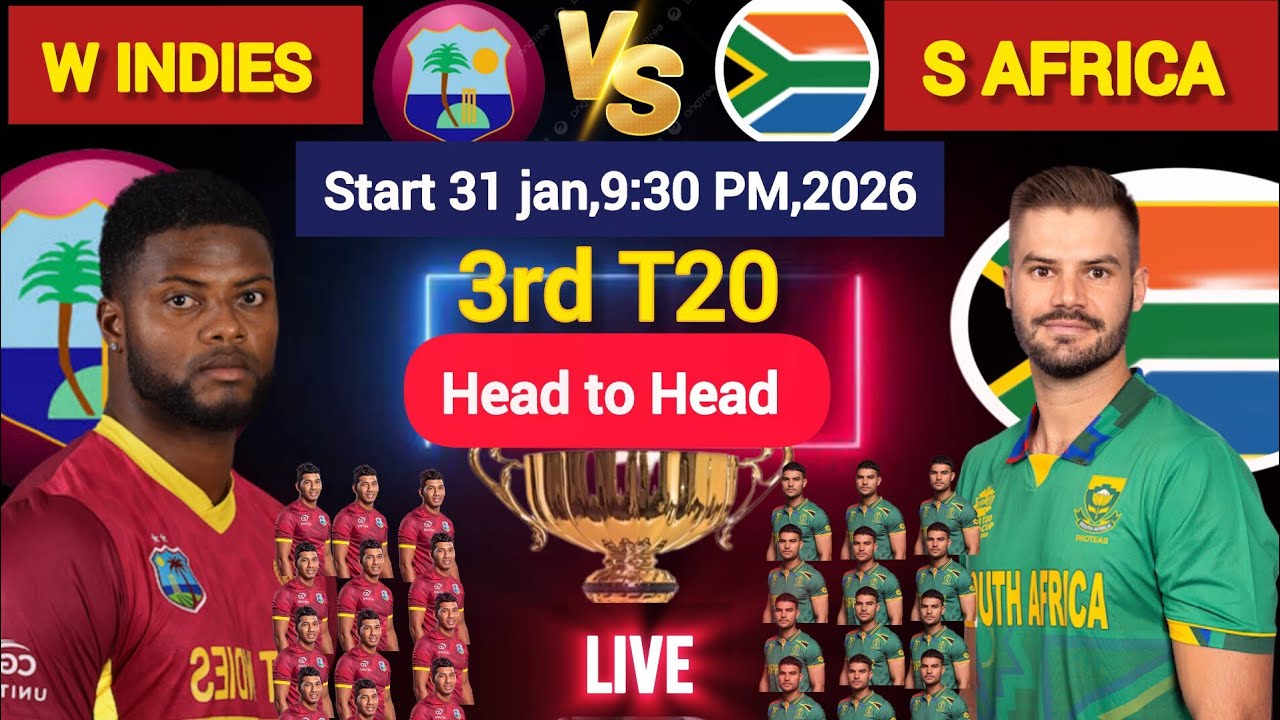 West Indies vs South Africa 3rd T20 Match | WI vs SA 3rd T20 Playing 11| WI vs Sa Live/cricket 24×28