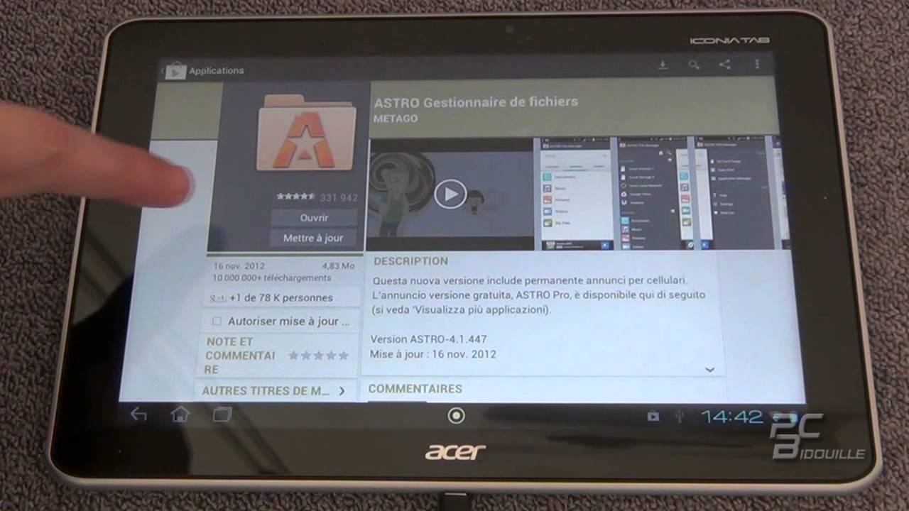 Mise &agrave; jour manuelle d'une application