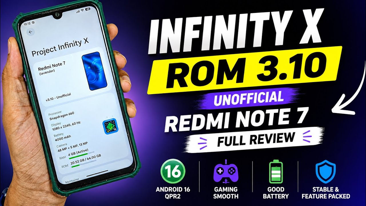 Infinity X ROM v3.10 на Redmi Note 7 | Полный обзор Android 16 QPR2 🚀