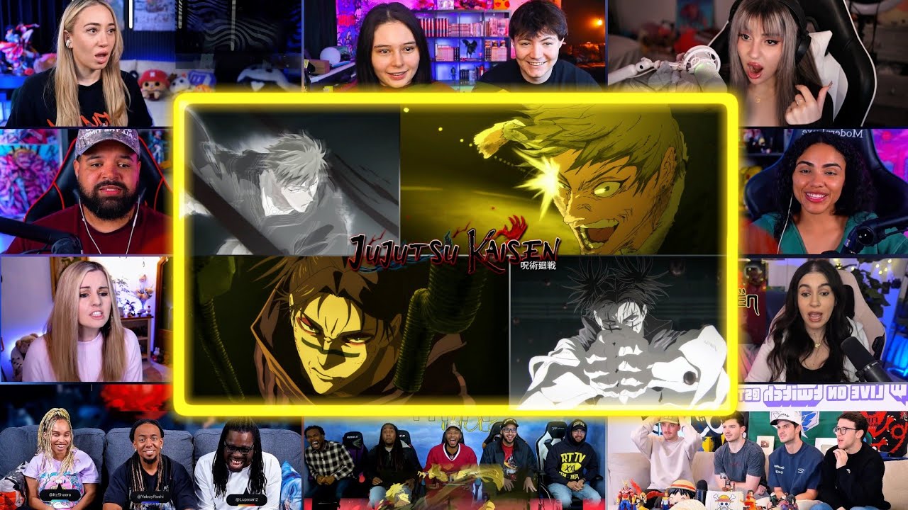 Youtubers React To CHOSO VS NAOYA INSANE FIGHT | Jujutsu Kaisen S3 Ep 2 Reaction Mashup 