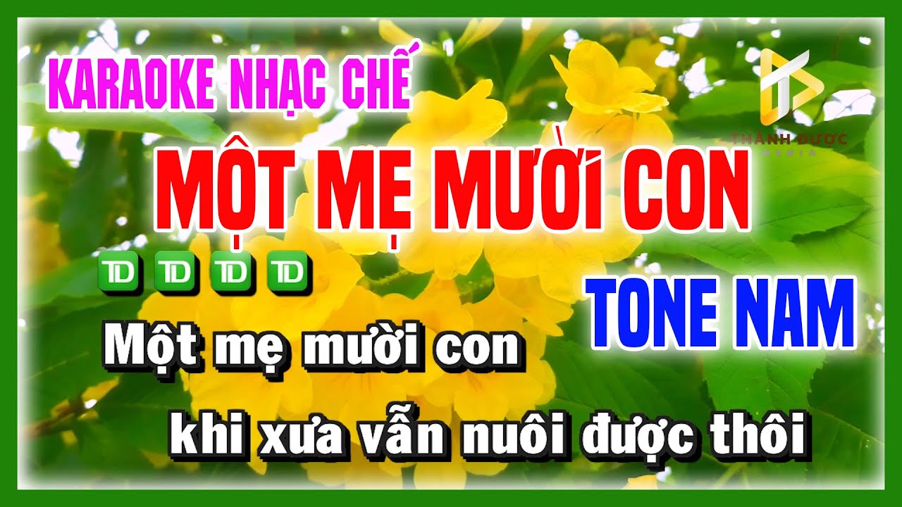 Karaoke MỘT MẸ MƯỜI CON - Mẹ Chịu Bao Thiệt Thòi Chẳng Biết Đua Đòi Chỉ Con Mà Thôi Tone NAM