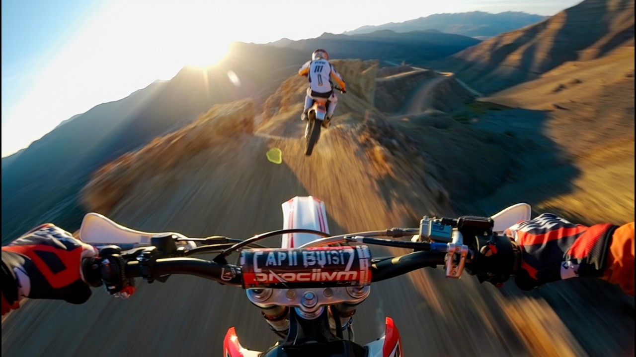 Hard Enduro in Mountain Riding at Dawn POV Ride