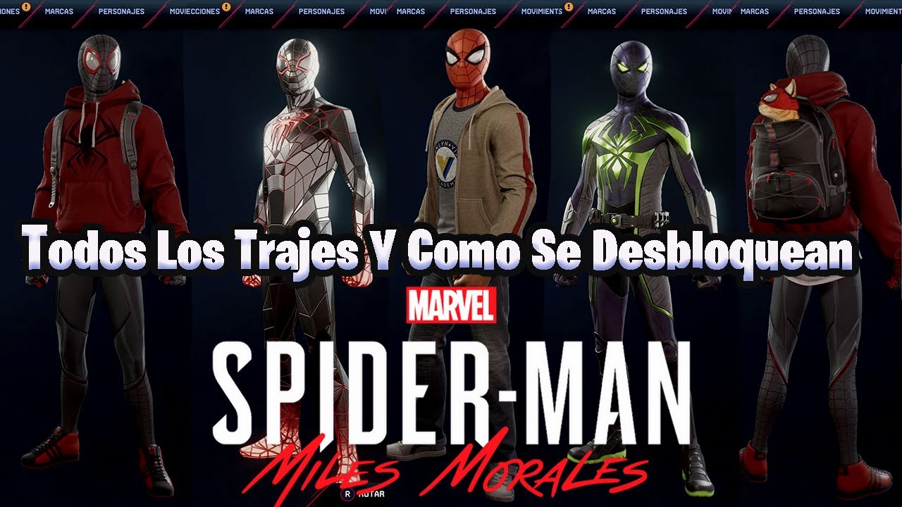 Todos Los Trajes Y Como Se Desbloquean Spider-Man: Miles Morales