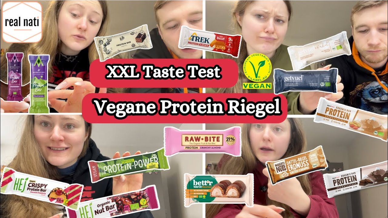 XXL TASTE TEST 🍫 VEGANE PROTEIN & SCHOKO RIEGEL 🌱 Food Review Veganuary 