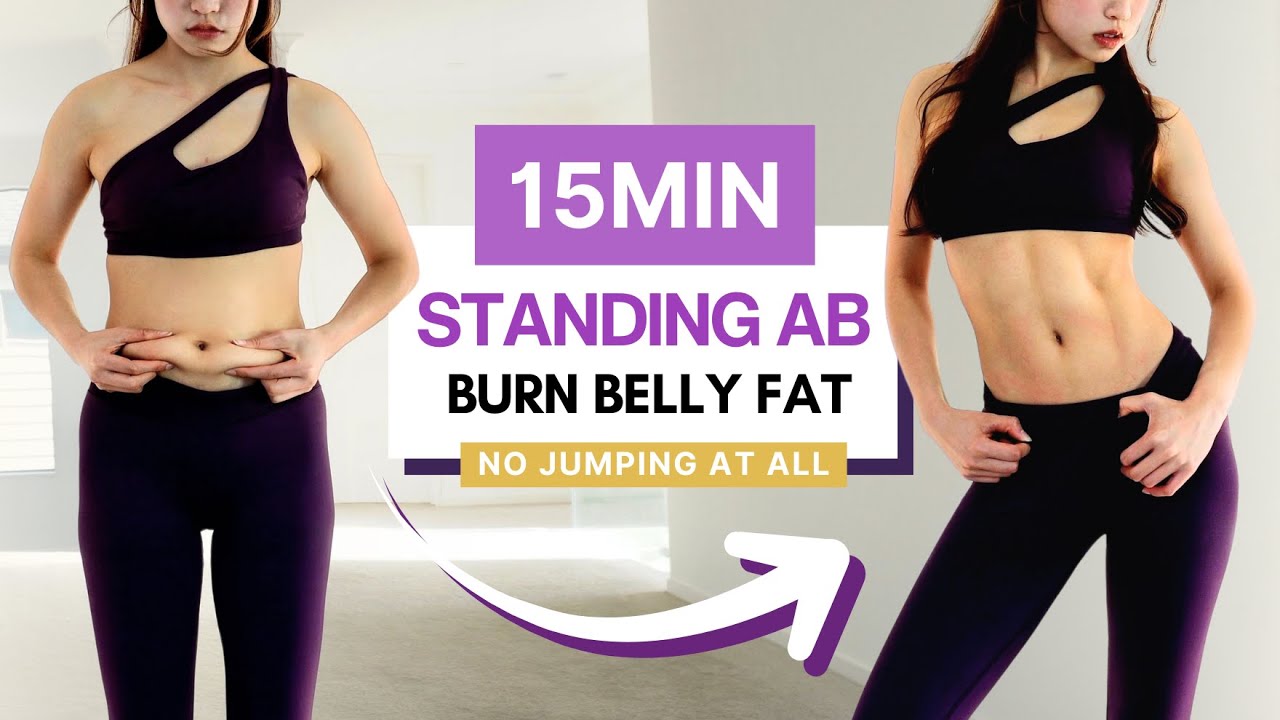 15min STANDING ABS Workout (Flat Belly) | slow & controlled, no jumping (100% Defined ABS)