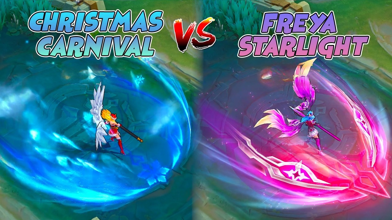 Freya Starlight VS Christmas Carnival Skin Comparison