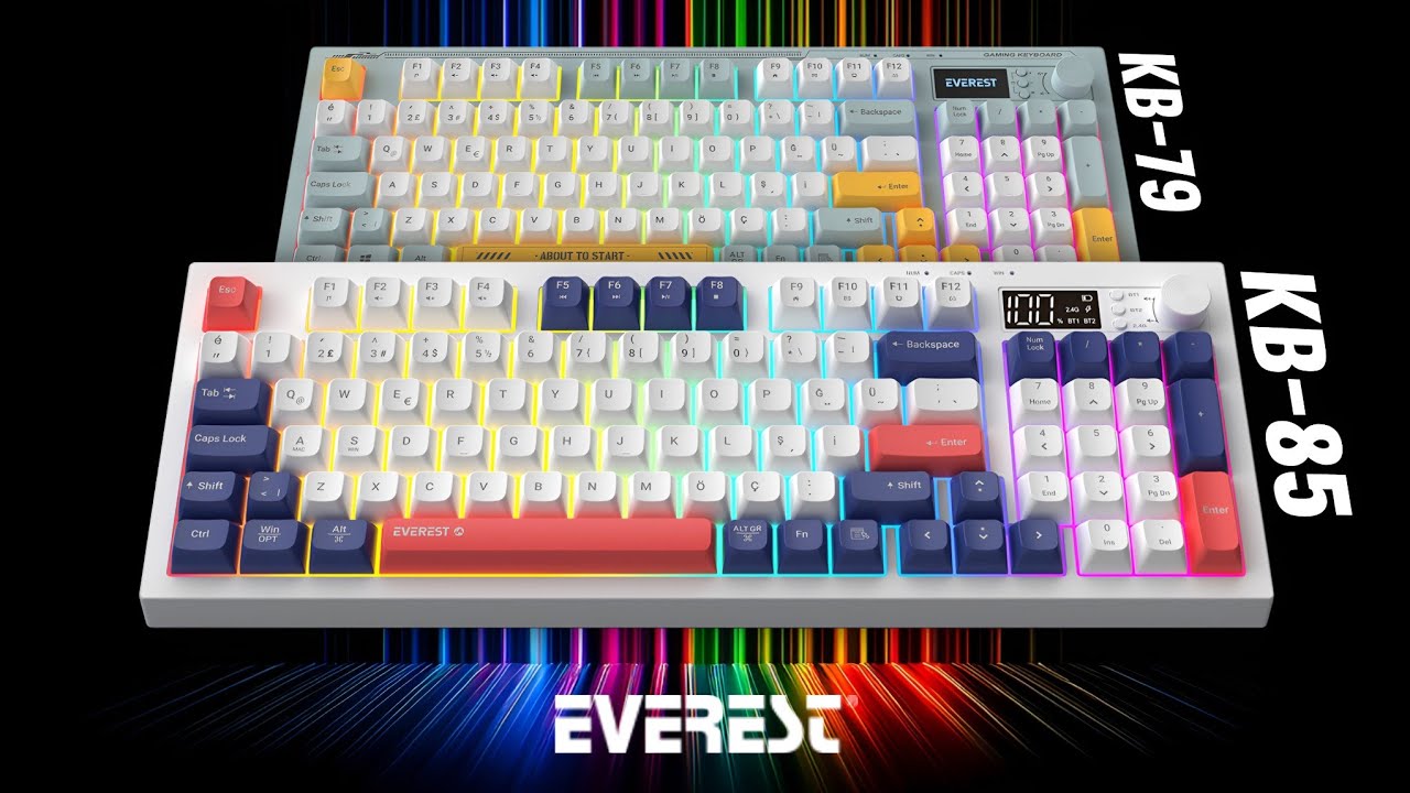 UYGUN FİYATLI! EKRANLI OYUNCU KLAVYELERİ! Everest Silent Pro KB-79 & KB-85 