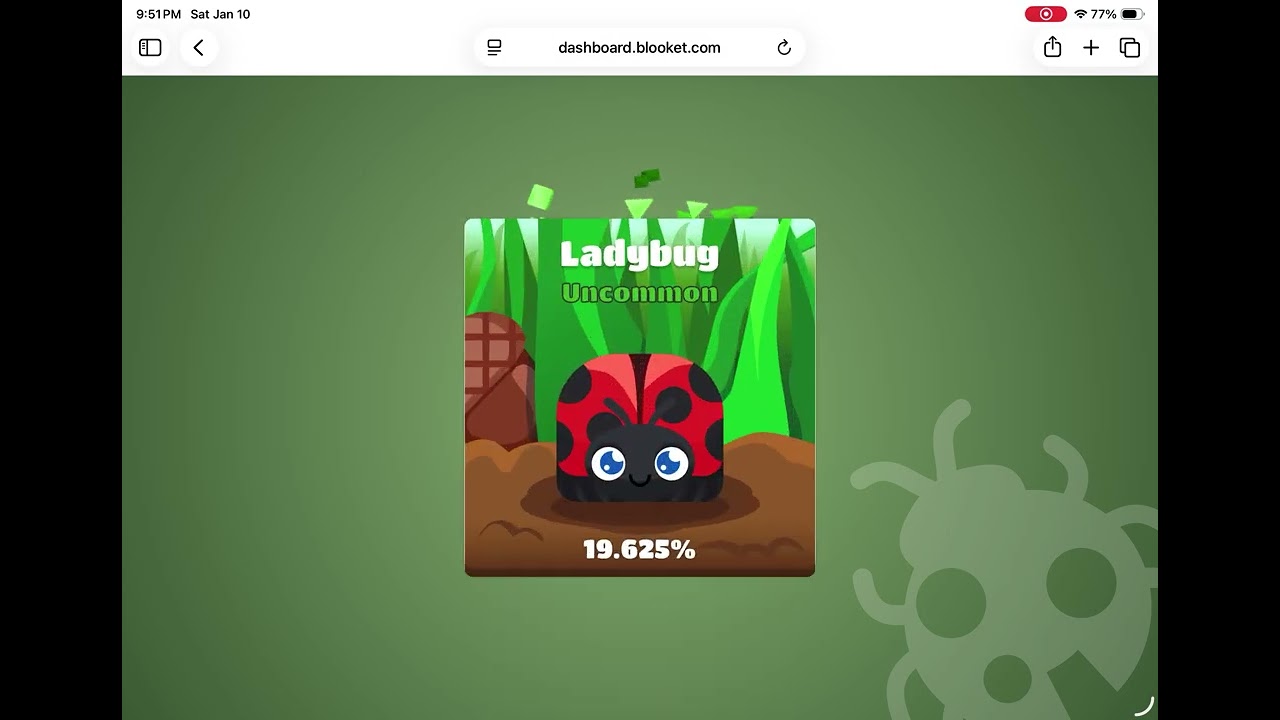 Spending 1,500 tokens on the bug pack on blooket!