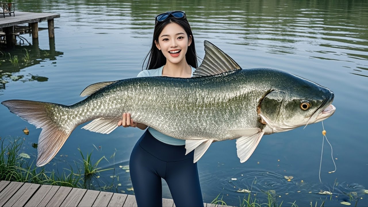 遇見囂張老闆必須懲罰他！美女在深山水庫巨型魚，火力全開不留情面！ 【女釣友微微】#釣魚 #fishing #funny