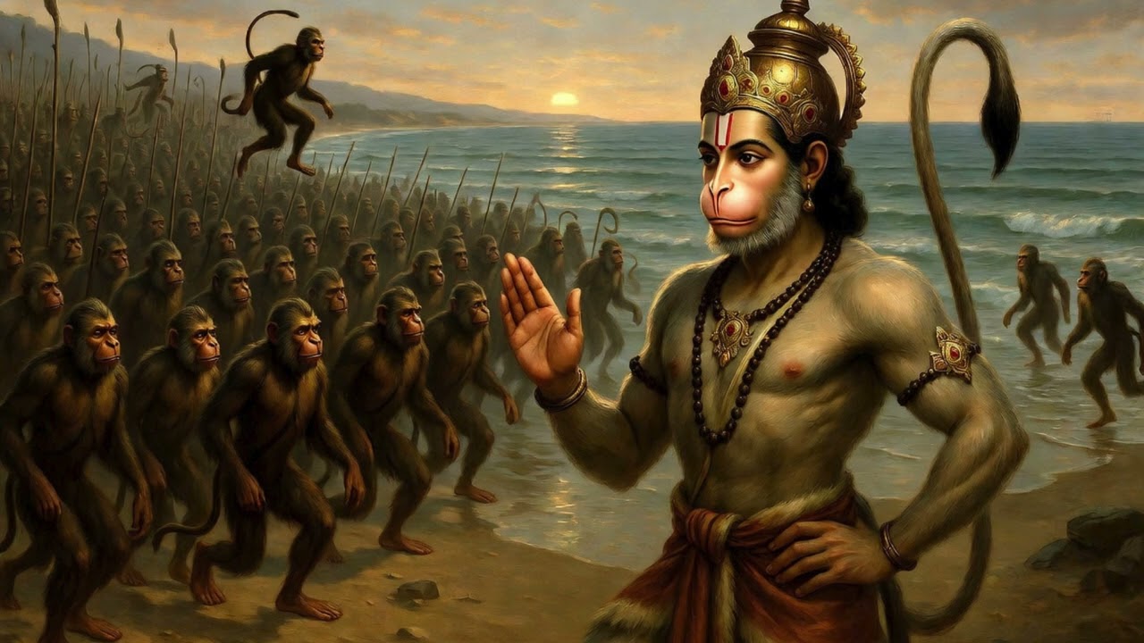 హనుమంతుడు  సముద్రతీరంలో వానరసేనకు దిశనిచ్చిన ఘట్టం  Hanuman Bhajan 1