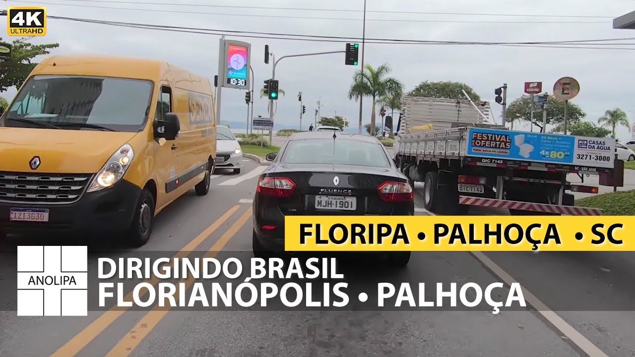 Florianópolis ➜ Palhoça • Dirigindo Brasil【4K 60fps】Via São José [Driving Brazil]