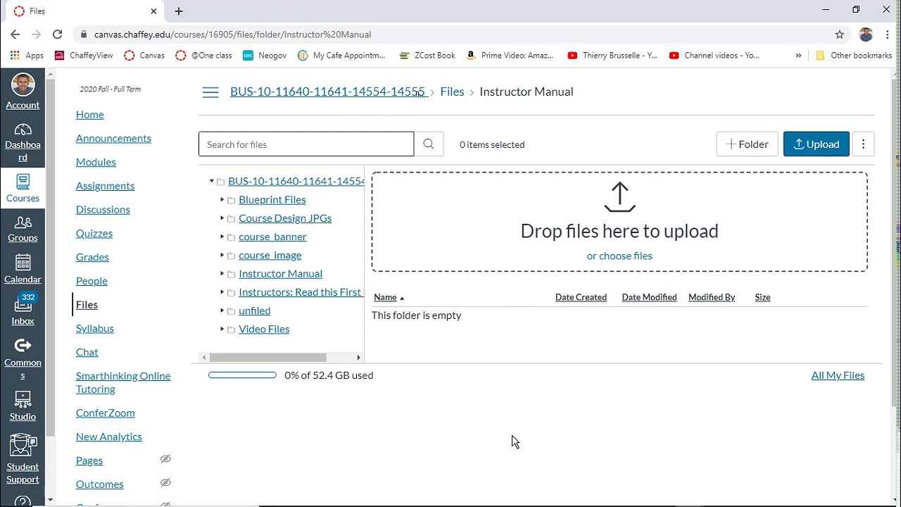 Editing files and folders in Canvas
